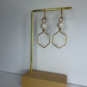 Geometric Freshwater Pearl Earrings